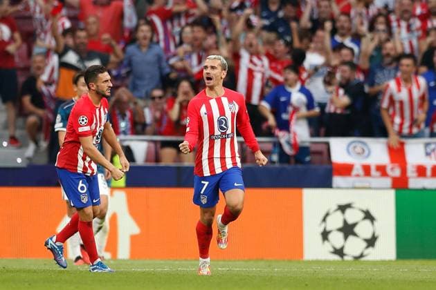 Antoine Griezmann (Atletico), OCTOBER 4, 2023 - Football Soccer : Griezmann celebrate after his goal during UEFA Champions League group stage Matchday 2 Group E match between Club Atletico de Madrid 3-2 Feyenoord at the Estadio Metropolitano in Madrid, Spain. Noxthirdxpartyxsales  (231564913)