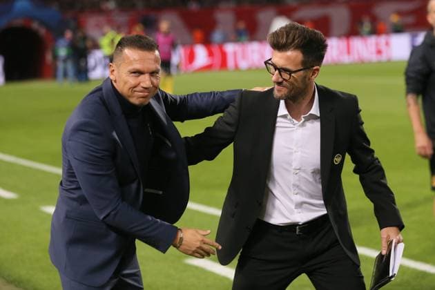 Fußball, CL, Roter Stern Belgrad - BSC Young Boys Bern CRVENA ZVEZDA vs YOUNG BOYS RAPHAEL WICKY coach and BARAK BACHAR coach of football players of Crvena zvezda, at the match of UEFA Champions League against Young Boys, at stadium Rajko Mitic. Belgrade, 04.10.2023. foto: MN Press FOOTBALL, UEFA CHAMPIONS LEAGUE, CRVENA ZVEZDA vs YOUNG BOYS Belgrade Stadium Rajko Mitic Serbia Copyright: xMarkoxMetlasx xMNxPressx