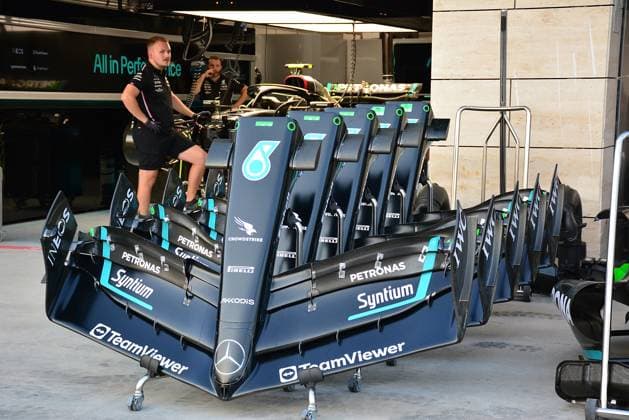05 10 2023, Losail International Circuit, Doha, Formula 1 Qatar Airways Qatar Grand Prix 2023 ,in the picture front wing of Mercedes Doha Losail International Circuit Qatar  eu-images-506