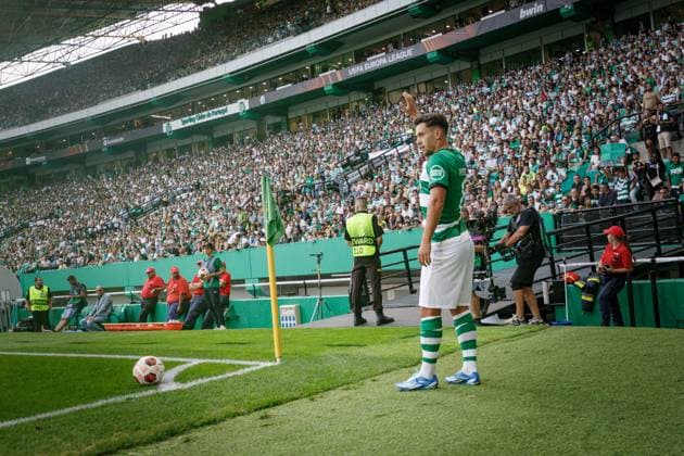 Pedro Goncalves during UEFA Europa League 23 24 game between Sporting CP and Atalanta BC at Estadio Jose Alvalade, Lisbon, Portugal. (Maciej Rogowski) Lisbon Estadio Jose Alvalade Portugal Copyright: xMaciejxRogowskix sporting-atalanta-05-10-2023-2