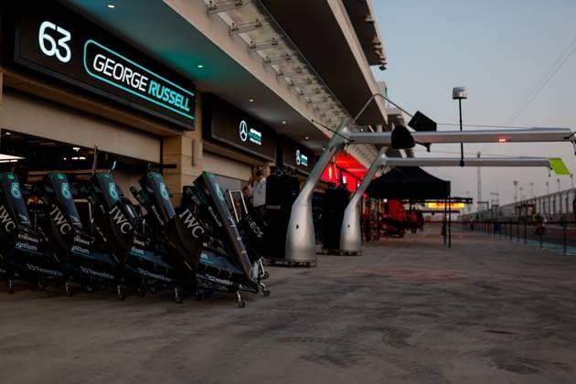 Mercedes AMG F1 W14 E Performance front wings, F1 Grand Prix of Qatar at Lusail International Circuit on October 5, 2023 in Doha, Qatar Photo by HOCH ZWEI Doha Qatar