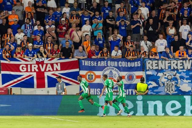 EDITORIAL USE ONLY No use with unauthorised audio, video, data, fixture lists, club league logos or live services. Online in-match use limited to 120 images, no video emulation. No use in betting, games or single club league player publications. Aris Limassol v Rangers, UEFA Europa League, Group C, Football, Limassol Arena, Limassol, Cyprus - 05 Oct 2023 EDITORIAL USE ONLY No use with unauthorised audio, video, data, fixture lists, club league logos or live services. Online in-match use limited to 120 images, no video emulation. No use in betting, games or single club league player publications. Copyright: xLukexNickerson RangersxFC Shutterstockx 14136392cu