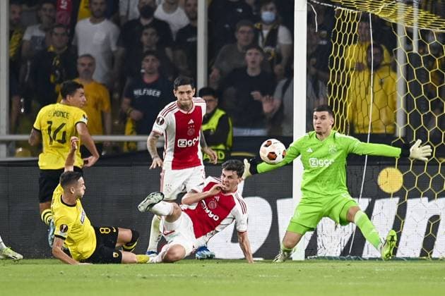 ATHENS, 05-10-2023, OPAP Arena, Europa League Football, season 2023 2024, AEK Athens FC - Ajax, Ajax goalkeeper Jay Gorter AEK Athens - Ajax  x22637667x Copyright: