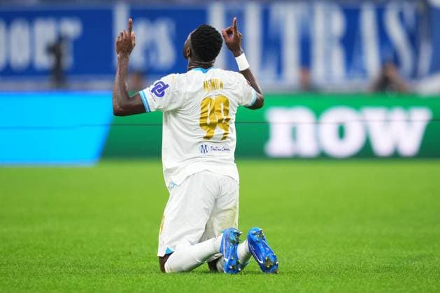 FRA: Olympique Marseille v Brighton Hove Albion. UEFA Europa league. Group B. Date 2 Chancel Mbemba of Olympique Marseille celebrates after scoring the opening goal during the UEFA Europa League match between Olympique Marseille and of Brighton Hove Albion, Group B, date 2, played at Stade Velodrome on October 5, 2023 in Marseille, France. Copyright: xBaguxBlancox xPRESSINPHOTOx PS_231005_518