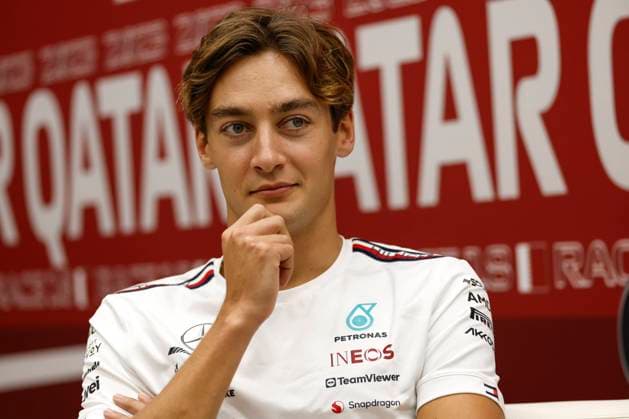 RUSSELL George (gbr), Mercedes AMG F1 Team W14, portrait during the 2023 Formula 1 Qatar Grand Prix, 17th round of the 2023 Formula One World Championship, WM, Weltmeisterschaft from October 6 to 8, 2023 on the Lusail International Circuit, in Doha, Qatar - F1 - QATAR GRAND PRIX 2023 DPPI Panoramic  00123038_F12023GP18QAT_JK188213