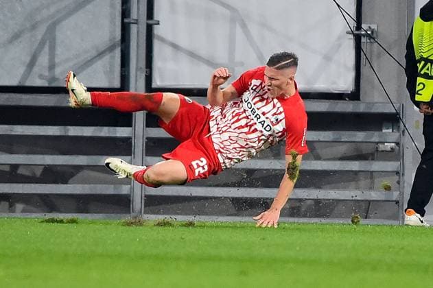 05 10 2023, xhbx, football UEFA Europa League, SC Freiburg West Ham United emspor, v l goal celebration, celebrate the goal 1 1 by Roland Sallai SC Freiburg DFL DFB REGULATIONS PROHIBIT ANY USE OF PHOTOGRAPHS as IMAGE SEQUENCES and or QUASI VIDEO Freiburg