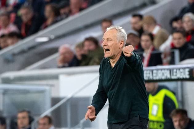 Christian Streich SC Freiburg, Coach , GER, SC Freiburg SCF vs West Ham United WHU , Football UEFA Europa League, Group A, Matchday 2, Season 2023 2024, 05 10 2023 GER, SC Freiburg SCF vs West Ham United WHU , Football UEFA Europa League, Group A, Matchday 2, Season 2023 2024, 05 10 2023 Freiburg Copyright: xEibner-Pressefoto Memmlerx EP_MMR