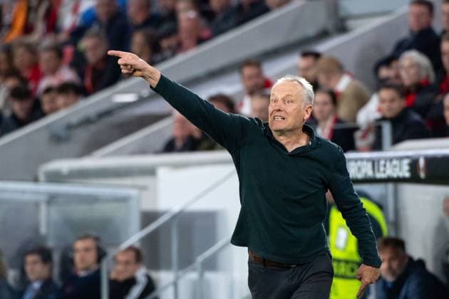 Christian Streich SC Freiburg, Coach , GER, SC Freiburg SCF vs West Ham United WHU , Football UEFA Europa League, Group A, Matchday 2, Season 2023 2024, 05 10 2023 GER, SC Freiburg SCF vs West Ham United WHU , Football UEFA Europa League, Group A, Matchday 2, Season 2023 2024, 05 10 2023 Freiburg Copyright: xEibner-Pressefoto Memmlerx EP_MMR