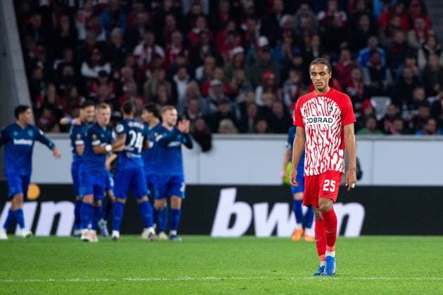 Kiliann Sildillia SC Freiburg, 25 is angry about the goal to 1 2, GER, SC Freiburg SCF vs West Ham United WHU , Football UEFA Europa League, Group A, Matchday 2, Season 2023 2024, 05 10 2023 GER, SC Freiburg SCF vs West Ham United WHU , Football UEFA Europa League, Group A, Matchday 2, Season 2023 2024, 05 10 2023 Freiburg Copyright: xEibner-Pressefoto Memmlerx EP_MMR