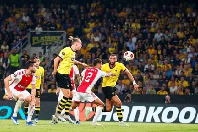 AEK Athens v Ajax Amsterdam UEFA Europa League Domagoj Vida of AEK Athens heads the ball to score a goal during the UEFA Europa League Group B match at OPAP Arena, Athens Copyright: xYannisxHalasx FIL-19062-0067 UK Newspapers OUT