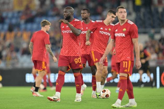 Foto Alfredo Falcone LaPresse 05 Ottobre 2023 - Roma, Italia - calcio - Roma vs Servette - Uefa Europa League 2023-2024 Girone G - Stadio Olimpico. Nella foto: Romelu Lukaku (AS Roma) Foto Alfredo Falcone LaPresse October 05, 2023 Rome, Italy - sport, soccer - Roma vs Servette - Uefa Europe League 2023-2024 Group G - Olimpic Stadium. In the pic: Romelu Lukaku (AS Roma)  Copyright: xAlfredoxFalcone LaPressex