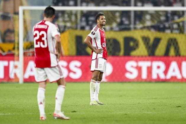 ATHENS, 05-10-2023, OPAP Arena, Europa League Football, season 2023 2024, AEK Athens FC - Ajax, Ajax player Devyne Rensch dejected AEK Athens - Ajax  x22638343x Copyright: