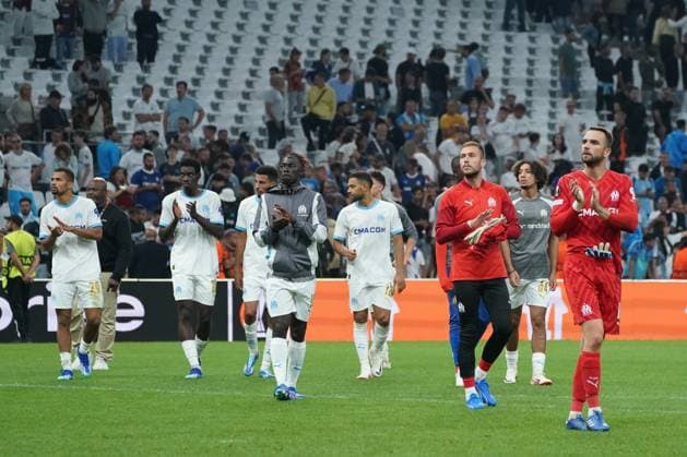Deception - Olympique de Marseille FOOTBALL : Olympique de Marseille vs Brighton - Europa League - Phase de groupe - Marseille - 05 10 2023 NorbertScanella Panoramic 