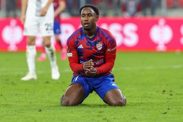 SOSNOWIEC 05.10.2023 MECZ LIGA EUROPY GRUPA D RAKOW CZESTOCHOWA - STURM GRAZ EUROPA LEAGUE GROUP D SEASON 2023 24 RAKOW CZESTOCHOWA - STURM GRAZ JOHN YEBOAH SMUTEK FOT. MICHAL CHWIEDUK FOKUSMEDIA.COM.PL NEWSPIX.PL --- Newspix.pl  231005CHW084