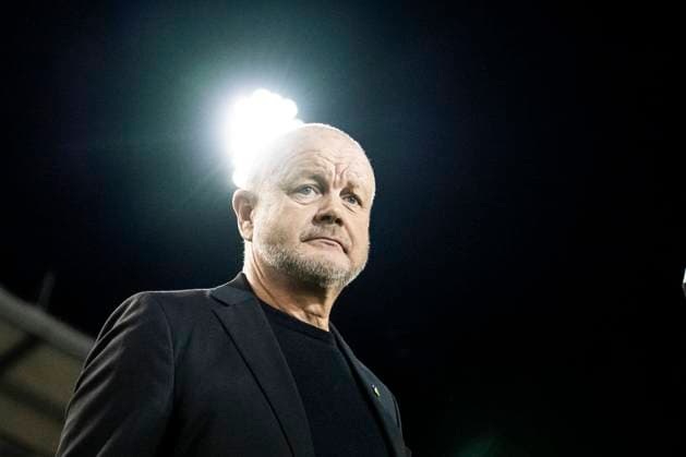 231005 Head coach Per Mathias Hogmo of Häcken ahead of the UEFA Europa League football match between Häcken and Qarabag on October 5, 2023 in Gothenburg Photo Mathias Bergeld BILDBYRAN kod MB MB0740 fotboll football soccer fotball uefa europa league häcken qarabag bbeng  Copyright: MATHIASxBERGELD BB231005MB020