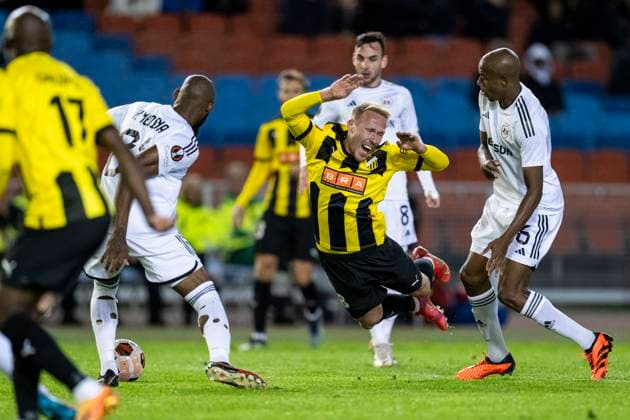 231005 Mikkel Rygaard Jensen of Häcken during the UEFA Europa League football match between Häcken and Qarabag on October 5, 2023 in Gothenburg Photo Mathias Bergeld BILDBYRAN code MB MB0740 fotboll football soccer football uefa europa league häcken qarabag bbeng  Copyright: MATHIASxBERGELD BB231005MB023