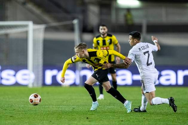231005 Tomas Olai Totland of Häcken during the UEFA Europa League football match between Häcken and Qarabag on October 5, 2023 in Gothenburg Photo Mathias Bergeld BILDBYRAN code MB MB0740 football soccer football uefa europa league häcken qarabag bbeng  Copyright: MATHIASxBERGELD BB231005MB025