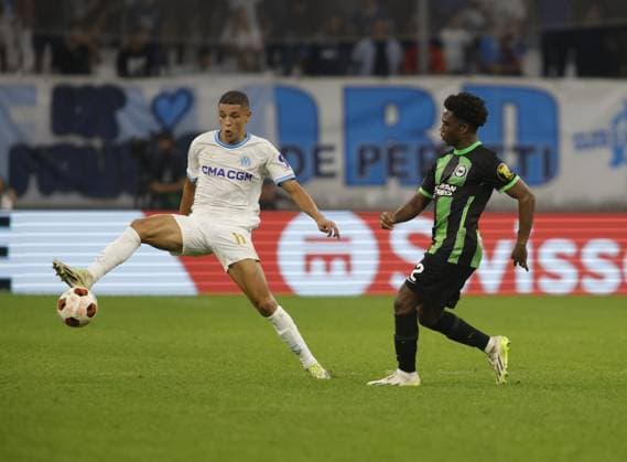 during the Uefa Europa League, group B, football match between Olympique Marseille and Brighton and Hove Albion, on 05 October 2023 at State Velodrome, Marseille, France. Photo Nderim Kaceli  Copyright: xNderimxKaceli IPAxSportx xipa-agx xx IPA_40797456 IPA_IPA40797456