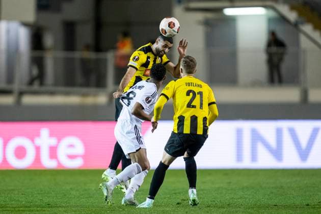 231005 Aiham Ousou of Häcken during the UEFA Europa League football match between Häcken and Qarabag on October 5, 2023 in Gothenburg Photo Mathias Bergeld BILDBYRAN code MB MB0740 fotboll football soccer fotball uefa europa league häcken qarabag bbeng  Copyright: MATHIASxBERGELD BB231005MB030