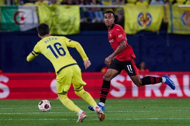 Guela Doue of Rennes FC during the UEFA Europa League match between Villarreal and Rennes at Estadio de la Ceramica on October 5, 2023 in Villarreal, Spain. FOOTBALL : Villarreal vs Stade Rennes Football Club - UEFA Europa Leage - 05 10 2023 AlvaroMedranda Panoramic 
