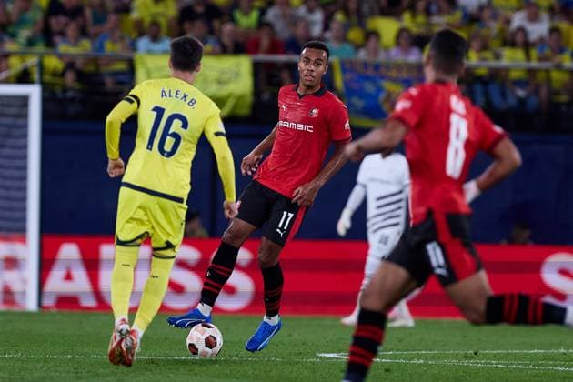 Guela Doue of Rennes FC during the UEFA Europa League match between Villarreal and Rennes at Estadio de la Ceramica on October 5, 2023 in Villarreal, Spain. FOOTBALL : Villarreal vs Stade Rennes Football Club - UEFA Europa Leage - 05 10 2023 AlvaroMedranda Panoramic 