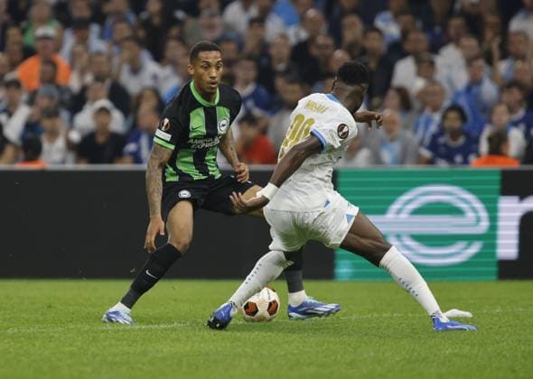 during the Uefa Europa League, group B, football match between Olympique Marseille and Brighton and Hove Albion, on 05 October 2023 at State Velodrome, Marseille, France. Photo Nderim Kaceli  Copyright: xNderimxKaceli IPAxSportx xipa-agx xx IPA_40797689 IPA_IPA40797689