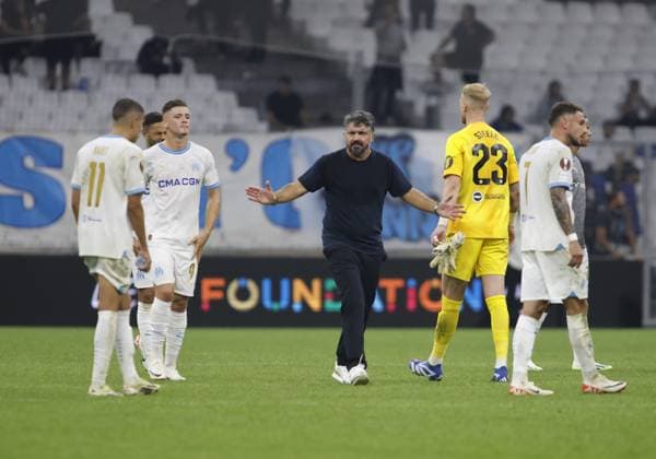 during the Uefa Europa League, group B, football match between Olympique Marseille and Brighton and Hove Albion, on 05 October 2023 at State Velodrome, Marseille, France. Photo Nderim Kaceli  Copyright: xNderimxKaceli IPAxSportx xipa-agx xx IPA_40797696 IPA_IPA40797696