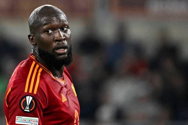 Romelu Lukaku of AS Roma looks on during the Europa League Group G football match between AS Roma and Servette FC at Olimpico stadium in Rome (Italy), October 5th, 2023. andreaxstaccioli