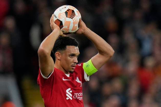 UEFA Europa League Group E Liverpool vs Union Saint-Gilloise Trent Alexander-Arnold 66 of Liverpool during the UEFA Europa League match Liverpool vs Union Saint-Gilloise at Anfield, Liverpool, United Kingdom, 5th October 2023 (Photo by Steve Flynn News Images) Liverpool Anfield Merseyside United Kingdom Copyright: xStevexFlynn NewsxImagesx