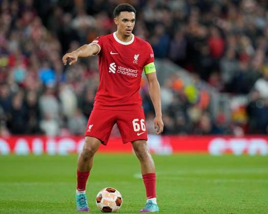 UEFA Europa League Group E Liverpool vs Union Saint-Gilloise Trent Alexander-Arnold 66 of Liverpool during the UEFA Europa League match Liverpool vs Union Saint-Gilloise at Anfield, Liverpool, United Kingdom, 5th October 2023 (Photo by Steve Flynn News Images) Liverpool Anfield Merseyside United Kingdom Copyright: xStevexFlynn NewsxImagesx