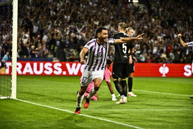 But et Joie Suazo (tfc) FOOTBALL : Toulouse vs Lask - Match 2 des Phases de Groupes de la Ligue Europa - Toulouse - 05-10-2023 ThierryBreton Panoramic 