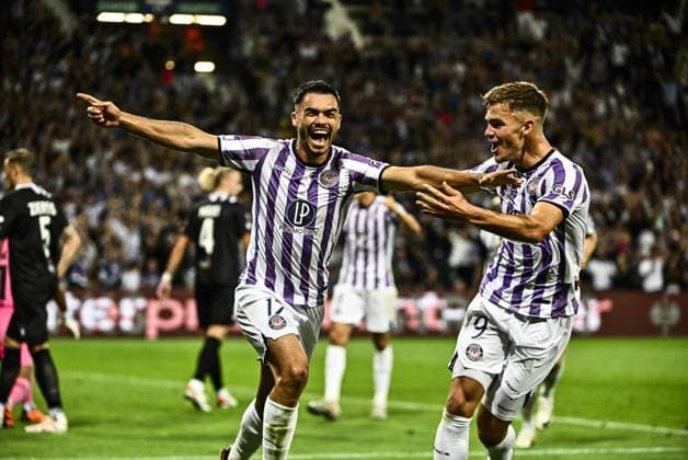 But et Joie Suazo (tfc) FOOTBALL : Toulouse vs Lask - Match 2 des Phases de Groupes de la Ligue Europa - Toulouse - 05-10-2023 ThierryBreton Panoramic 