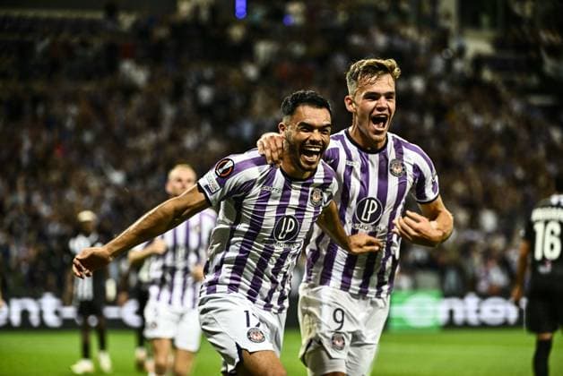 But et Joie Suazo (tfc) FOOTBALL : Toulouse vs Lask - Match 2 des Phases de Groupes de la Ligue Europa - Toulouse - 05-10-2023 ThierryBreton Panoramic 