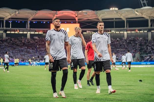 SOCCER - UEFA EL, Toulouse vs LASK TOULOUSE,FRANCE,05.OCT.23 - SOCCER - UEFA Europa League, group stage, Toulouse FC vs Linzer ASK. Image shows Andres Andrade, Maksym Talovierov and Philipp Ziereis (LASK).  GEPAxpictures xManuelxBinder