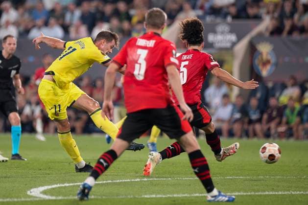 Europa League Group F, Villarreal CF v Stade Rennais FC VILLARREAL, OCTOBER 5: Alexander Sorloth of Villarreal CF score a goal during the UEFA Europa League group F match between Villarreal CF and Stade Rennais FC at estadio de la Ceramica in Villarreal on October 5, 2023. (Photo by Photo Players Images) Villarreal Estadio de la Ceramica Castellon Spain Copyright: xJosexTorresx xPhotoxPlayersxImagesx