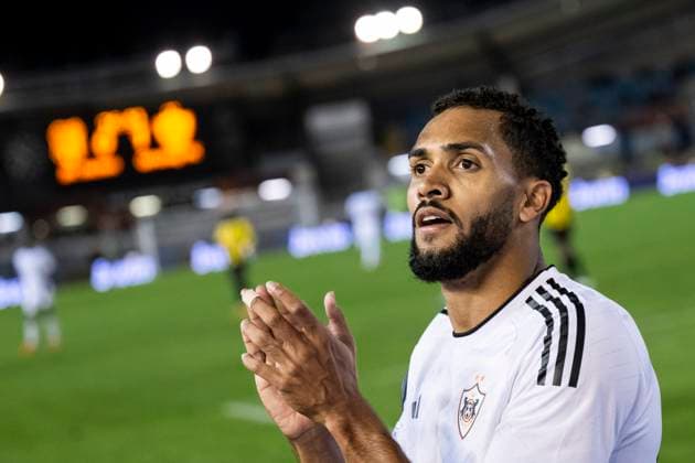 231005 Juninho of Qarabag celebrates the 0 1 goal during the UEFA Europa League football match between Häcken and Qarabag on October 5, 2023 in Gothenburg Photo Fredrik Aremyr BILDBYRAN COP 314 MB0740 football soccer football uefa europa league häcken qarabag bbeng jubel  Copyright: FREDRIKxAREMYR BB231005FA020