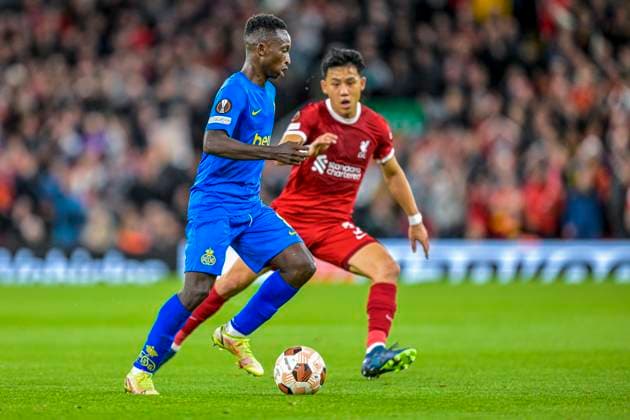 Liverpool FC v Royal Union Saint-Gilloise - UEFA Europa LIVERPOOL, UNITED KINGDOMS - OCTOBER 05 : Amani Lazare midfielder of Union St-Gilloise in action during the UEFA Europa League Group E match between Liverpool FC and Royal Union Saint-Gilloise on October 5, 2023 in Liverpool, United Kingdoms, 05 10 2023 Liverpool United Kingdoms  Copyright: xSesx