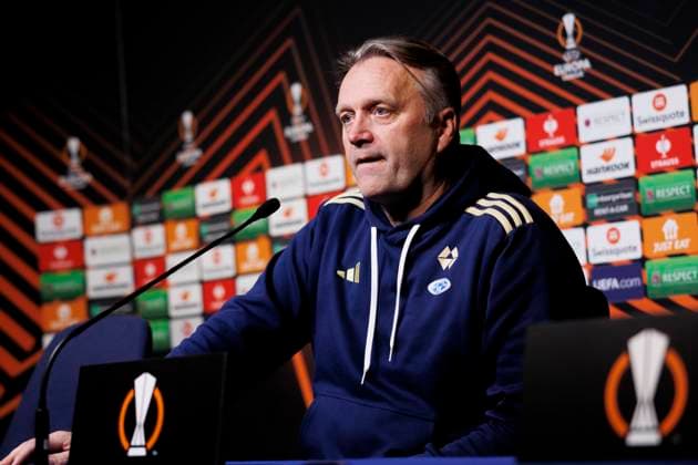 UEFA Europa League i fotball 2023: Molde - Bayer Leverkusen (1-2) Molde 20231005. Moldes trener Erling Moe etter Europa League kampen i fotball mellom Molde og Bayer Leverkusen pa Aker Stadion. Foto: Svein Ove Ekornesvag NTB Molde Norge EDITORIAL USE ONLY. RESTRICTED USE FOR BETTING COMPANIES Ref:_SPO1Xbq_QyzHGg.jpg  Copyright: xSveinxOvexEkornesvagx xNTBx