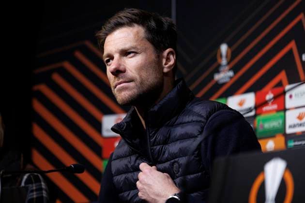 UEFA Europa League i fotball 2023: Molde - Bayer Leverkusen (1-2) Molde 20231005. Bayer Leverkusens trener Xabi Alonso etter Europa League kampen i fotball mellom Molde og Bayer Leverkusen pa Aker Stadion. Foto: Svein Ove Ekornesvag NTB Molde Norge EDITORIAL USE ONLY. RESTRICTED USE FOR BETTING COMPANIES Ref:_SPOowA0MNIRtyg.jpg  Copyright: xSveinxOvexEkornesvagx xNTBx