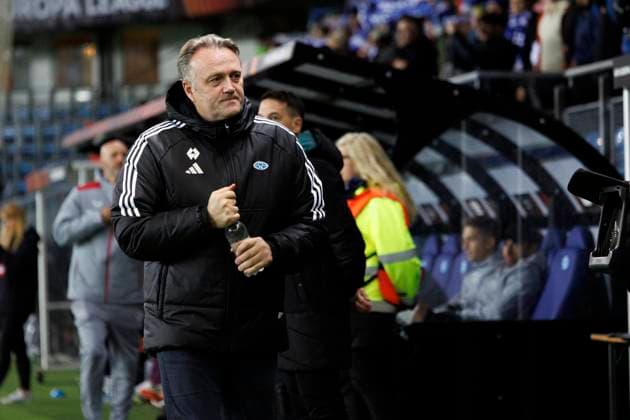 UEFA Europa League i fotball 2023: Molde - Bayer Leverkusen (1-2) Molde 20231005. Moldes trener Erling Moe under Europa League kampen i fotball mellom Molde og Bayer Leverkusen pa Aker Stadion. Foto: Svein Ove Ekornesvag NTB Molde Norge EDITORIAL USE ONLY. RESTRICTED USE FOR BETTING COMPANIES Ref:_SPOIeSxd_meddo.jpg  Copyright: xSveinxOvexEkornesvagx xNTBx