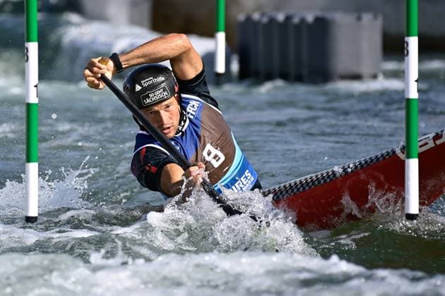 Bilder des Jahres 2023, Sport 10 Oktober Sport Themen der Woche KW40 Sport Bilder des Tages Franz ANTON ( GER ) - CANOE KAYAK : Coupe du Monde ICF Canoe Kayak Slalom - Vaire sur Marne - 06 10 2023 FedericoPestellini Panoramic 