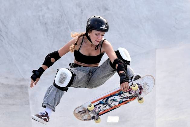 Bilder des Jahres 2023, Sport 10 Oktober Sport Themen der Woche KW40 Sport Bilder des Tages Daniela Terol of Spain competes in the quarterfinals of the 2023 Skateboarding Park World Championship, WM, Weltmeisterschaft women s, a qualifying event for Paris Olympic Games, Olympische Spiele, Olympia, OS at The Spot Skatepark in Lido di Ostia, Rome, Italy, October 6th, 2023. Daniela Terol placed 28th. andreaxstaccioli