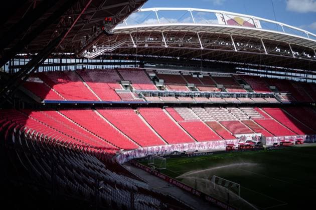 Interior view of the Red Bull Arena, home of football Bundesliga team RB Leipzig Football 1 Bundesliga, 6 match day RB Leipzig FC Bayern Muenchen 30 September 2023 Leipzig, Red Bull Arena RB Leipzig FC Bayern Muenchen