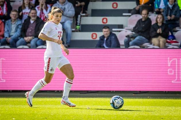 GOOGLE PIXEL Womens Bundesliga 1 FC Köln MSV Duisburg Goal by Martyna Wiankowska 1 FC Koeln, Nr 26 GOOGLE PIXEL Womens Bundesliga 1 FC Köln MSV Duisburg, 3 Matchday, on 07 10 2023 at Franz Kremer Stadium in Koeln DFL REGULATIONS PROHIBIT ANY USE OF PHOTOGRAPHS AS IMAGE SEQUENCES AND OR QUASI VIDEO Copyright: xBEAUTIFULxSPORTS LeahxKohringx