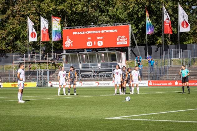 GOOGLE PIXEL Womens Bundesliga 1 FC Köln MSV Duisburg penalty by Martyna Wiankowska 1 FC Koeln, Nr 26 GOOGLE PIXEL Womens Bundesliga 1 FC Köln MSV Duisburg, 3 Matchday, on 07 10 2023 at Franz Kremer Stadium in Koeln DFL REGULATIONS PROHIBIT ANY USE OF PHOTOGRAPHS AS IMAGE SEQUENCES AND OR QUASI VIDEO Copyright: xBEAUTIFULxSPORTS LeahxKohringx