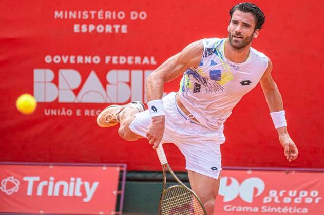 ATP, Tennis Herren Challenger Campinas CAMPINAS, SP - 07.10.2023: ATP CHALLENGER CAMPINAS - ANDREA PELLEGRINO (ITA) in semi-final at the ATP Challenger Campinas (International Tennis Tournament) held at Sociedade Hípica de Campinas, in the city of Campinas-SP between 2 and 8 10, this Saturday (7). (Photo: Fabio Leoni Fotoarena) x2444735x  FabioxLeoni