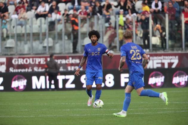 Fußball, FC Metz - OGC Nizza COSTA SANTOS DANTE 4 FOOTBALL : Metz vs Nice - Ligue 1 - 07 10 2023 ElyxandroCegarra Panoramic 