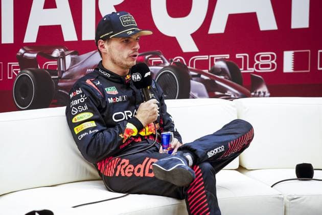 VERSTAPPEN Max (ned), Red Bull Racing RB19, press conference, PK, Pressekonferenz during the 2023 Formula 1 Qatar Grand Prix, 17th round of the 2023 Formula One World Championship, WM, Weltmeisterschaft from October 6 to 8, 2023 on the Lusail International Circuit, in Doha, Qatar - F1 - QATAR GRAND PRIX 2023 DPPI Panoramic _R3_8455