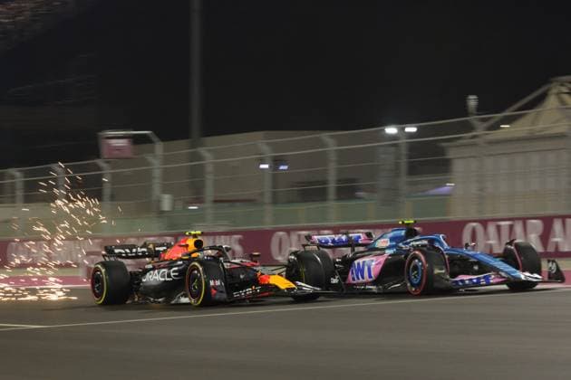 11 Sergio Perez MEX, Oracle Red Bull Racing , 10 Pierre Gasly FRA, BWT Alpine F1 Team , F1 Grand Prix of Qatar at Lusail International Circuit on October 7, 2023 in Doha, Qatar Photo by HOCH ZWEI Doha Qatar