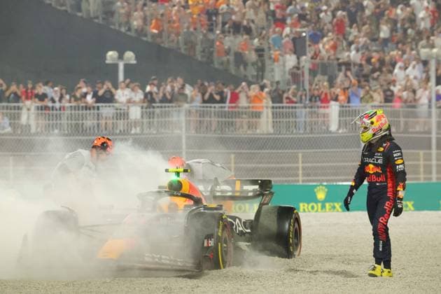 11 Sergio Perez MEX, Oracle Red Bull Racing after crash, F1 Grand Prix of Qatar at Lusail International Circuit on October 7, 2023 in Doha, Qatar Photo by HOCH ZWEI Doha Qatar